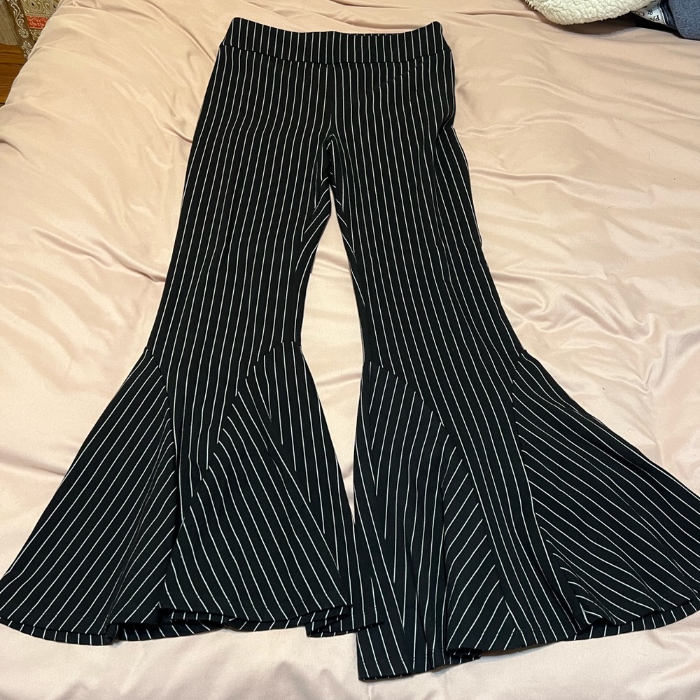 Free People Pinstripe Flare Pants